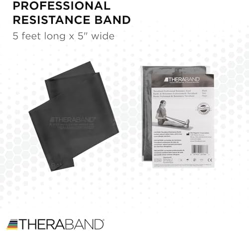 THERABAND Professional Resistance Band, Black Level 5 Special Heavy, 5 ft