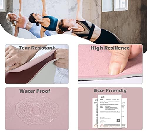 UMINEUX Large Yoga Mat for Men and Women 1/4 & 2/5 Inch Extra Thick TPE Fitness Mat for Home Gym Workout, Non-Slip, Eco Friendly Exercise Mat for Yoga, Pilates, Stretching, Meditation