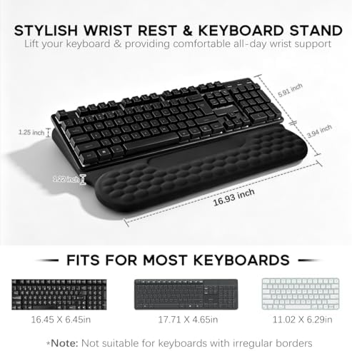 Wrist Rest with Keyboard Stand,Ergonomic Memory Foam Wrist Support