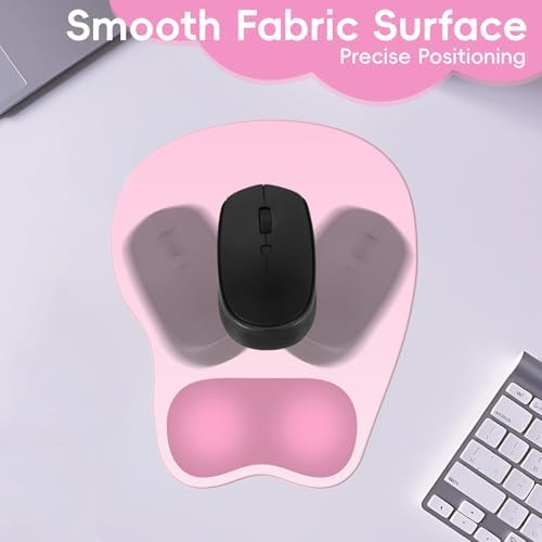 Ergonomic Mouse Pad,Non Slip Mousepad Wrist Rest Support for Office, Computer, Laptop & Mac(A-Warm Pink)
