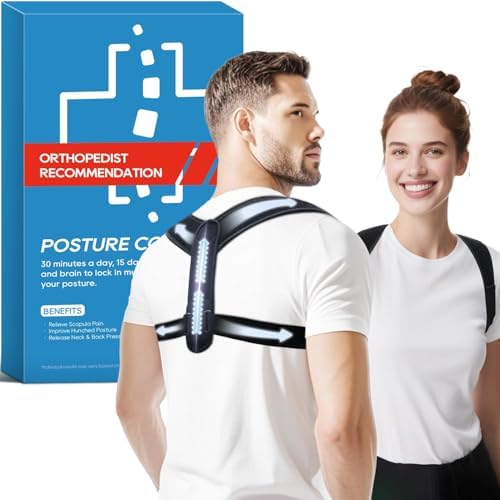 Posture Corrector for Men and Women, Hunchback Posture Corrector for Neck/Shoulder/Back Pain Relief from Source Adjustable Breathable Upper Back Support (Posture Corrector-Standard)