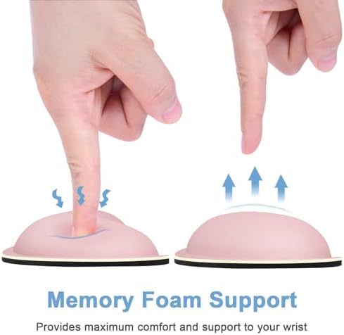 Dapesuom Mouse Wrist Rest, Cute Ergonomic Memory Foam Mouse Wrist for Computer Desk Mats Support, Hand Rest Pad Cushion for Gaming, Office, Laptop, Men, Women, Pain Relief & Easy Typing, Pink