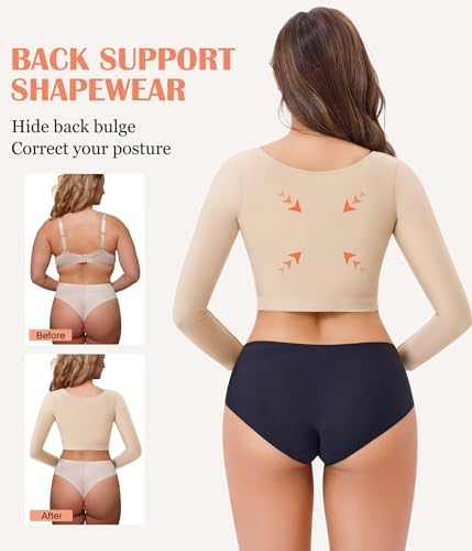 LANCS Arm Compression Sleeve Women Post Surgical Slimmer Arm Shaper Tops