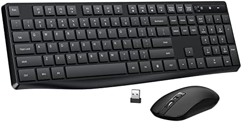 2.4G Wireless Keyboard Mouse Combo, Full-Sized for Computer- Black