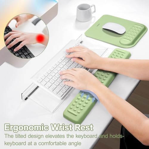 MOSISO Keyboard Stand&Wrist Rest Support for Keyboard &Mouse Pad Set