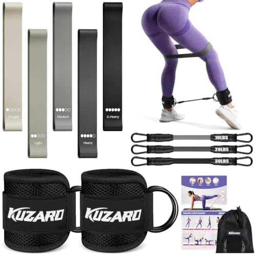 Ankle Resistance Bands with Cuffs, Resistance Bands Set for Working Out, Leg and Glute Exercise Bands – Home Gym Workout Equipment for Women, Booty Building, Pilates, Rehab, Physical Therapy