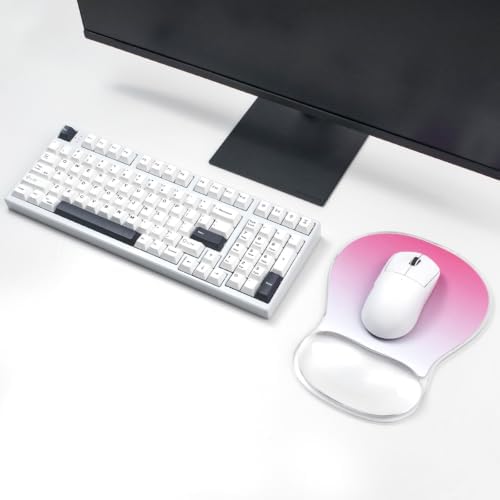 Gradient Pink Mouse Pad with Gel Wrist Rest Support, Ergonomic Mousepad