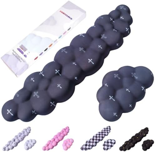 Cloud Wrist Rest Set for Keyboard & Mouse. Silky Fabric Surface