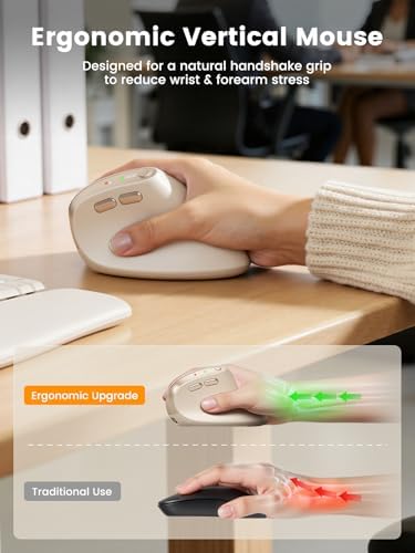 SABLUTE MAM3 Ergonomic Mouse, Bluetooth Mouse for Small and Medium Hands