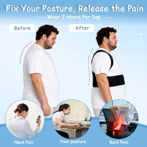 Plus Size Back Brace, Posture Corrector for Women & Men Plus Size, 3XL
