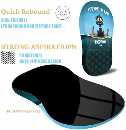 Ergonomic Mouse Pad Wrist Support with Massage Design,Funny Dog Wrist Rest Pain Relief Mousepad with Memory Foam,Mousepad for Wireless Mouse