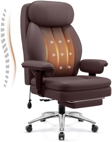 Ergonomic Big and Tall Office Chair with Lumbar Support and Footrest
