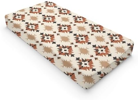 Native American Geometric Pattern Baby Changing Pad Cover, Unisex Western Tribal Nursery Diaper Changing Table Pad Mat Sheet for Boys Girls-16x32