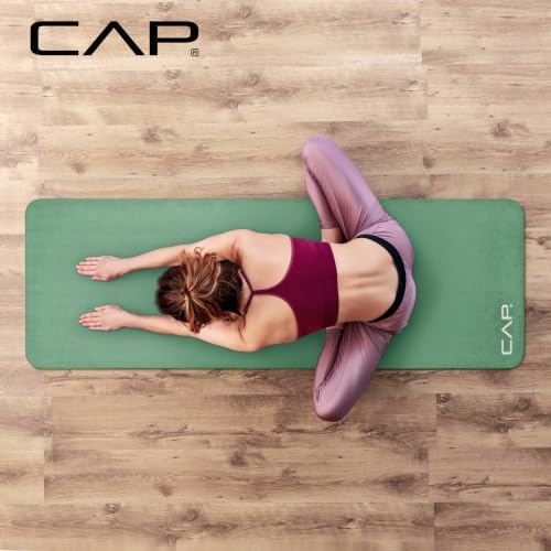 CAP 1" Extra Thick Yoga Mat, Exercise Mat with Strap, Multiple Colors