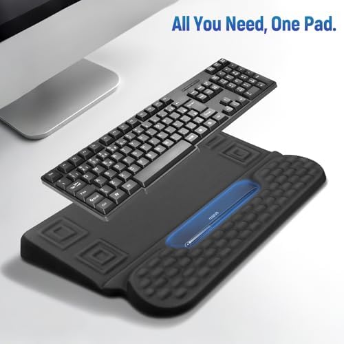 MOSISO Wrist Rest with Keyboard Stand, 3-in-1 Ergonomic Keyboard Riser