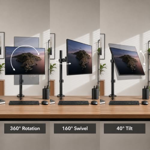 Mount-It! Single Monitor Desk Mount, Full Motion Arm, Fits 17-32" Screens