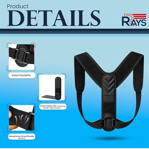 Posture Corrector for Men & Women – Adjustable Back Brace for Shoulder, Neck & Upper Back Support – Breathable, Comfortable, Invisible Under Clothing – Helps Relieve Back, Neck & Shoulder Pain - Size (Small)