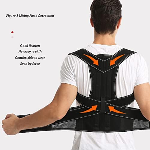 Corrector Back Brace for Men Women Spine Support Correction Straps Anti Kyphosis Adjustable Clothes Improves Your Sitting Soreness,Gray,XL
