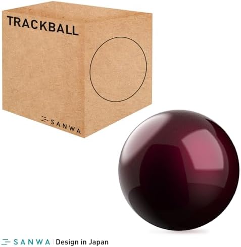 SANWA 55mm Trackball, 2.17in Replacement Ball for Kensington SlimBlade, SlimBlade Pro, Expert Mouse, Perixx Keyboard Periboard-522/322, and Other Compatible Mouse, Glossy Red
