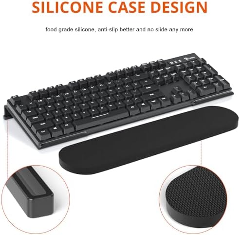 Richboom Ergonomic Computer Keyboard Stand - Tilt PC Keyboard Stand Riser for Easy Typing, Acrylic Keyboard Tray Holder for Office Desk, Home, School, with Silicone Anti-Slip Case, Black (Pack of 2)