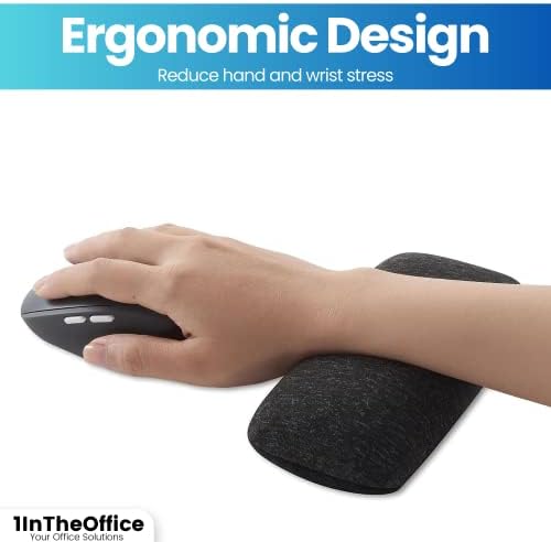 1InTheOffice Mouse Wrist Rest, Beaded Wrist Support Pad Ergobeads, Black