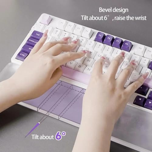 Custom Acrylic Keyboard Wrist Rest, Transparent/Frosted RGB Wrist Pad for Mechanical Keyboard (Color : Transparent, Size : 100%)