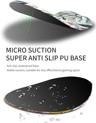 Palm-Rest and Wrist-Hugging Mouse Pad Wrist Rest, Ergonomic Wrist Support with Curve Fitting Cushioned Memory Foam for Carpal Tunnel Pain Relief, 9.9 x 8.3 Inch, Blossoms
