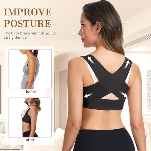 QWD Sleeveless Posture Corrector for Women Back Support Chest Brace Up Bras