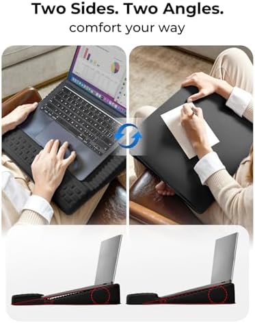 Laptop Stand with Wrist Rest, Reversible Lap Desk with Support
