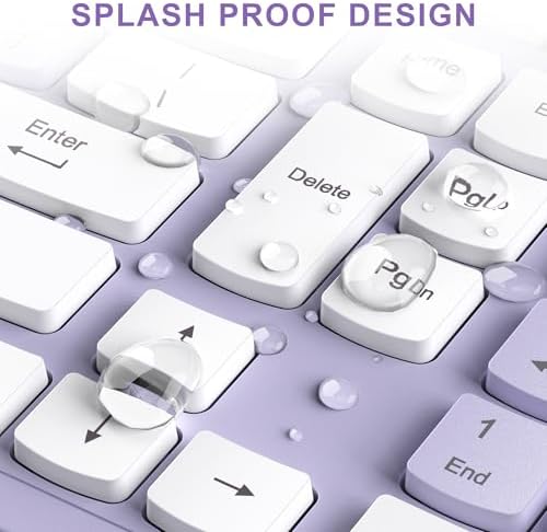 Wireless Keyboard and Mouse Combo Silent for Office and Home(Purple)