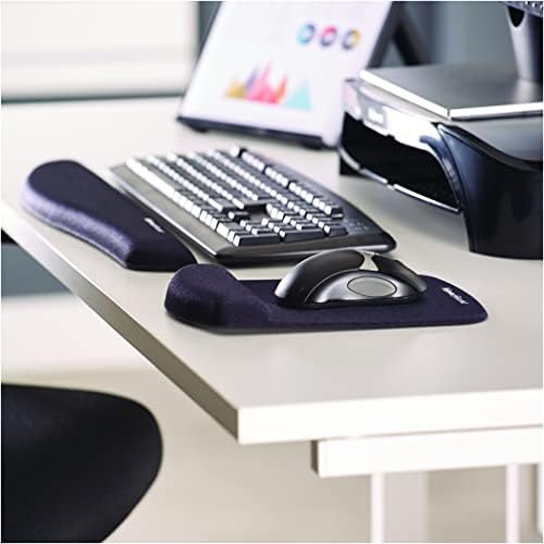 Fellowes PlushTouch Foam Keyboard Wrist Rest with MICROBAN - Graphite (9252301) (Pack of 2)