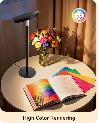 EDISHINE LED Table Lamp, Desk Lamp with 2 Adjustable Height, High CRI 90+
