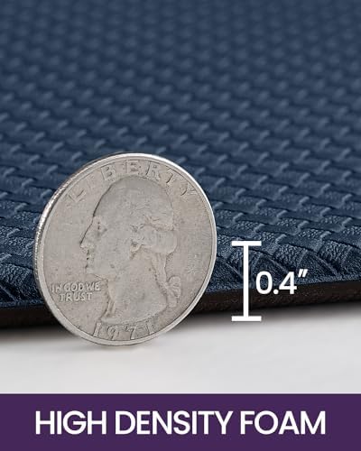DEXI Kitchen Floor Mats Cushioned Anti Fatigue, 17x29+17x59 Dark Blue
