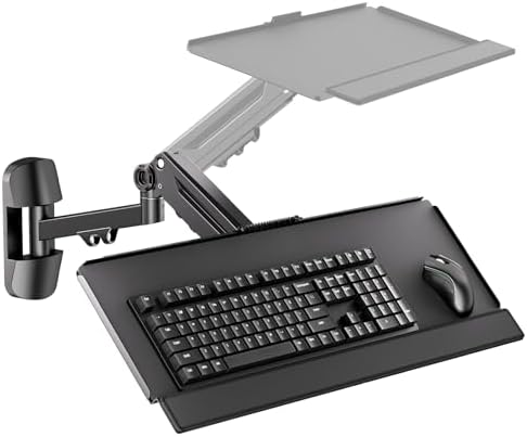 Wall Mount Keyboard Tray- Keyboard and Mouse Stand, 25.7" x 7.5" Platform