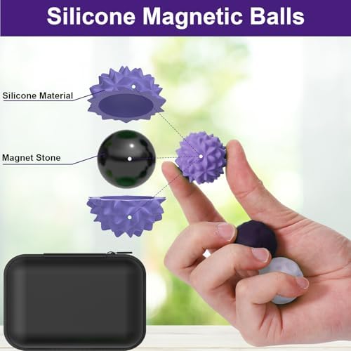 BUSOHA Silicone Magnetic Fidget Balls - 8 Pack Fidget Toys for Adult