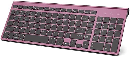 JOYACCESS Bluetooth Keyboard,Multi-Device (2.4G+BT3.0+BT5.0) Wireless Bluetooth Keyboard Compatible with iMac/Mac,MacBook,Laptop,Android,Windows-Wine Red