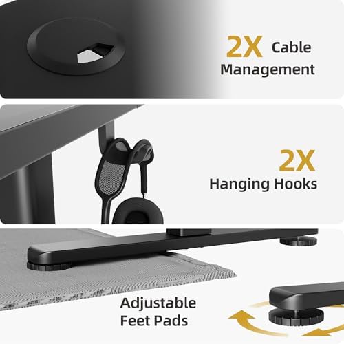 INNOVAR Electric Height Adjustable Standing Desk, 40x24 Inch, Black