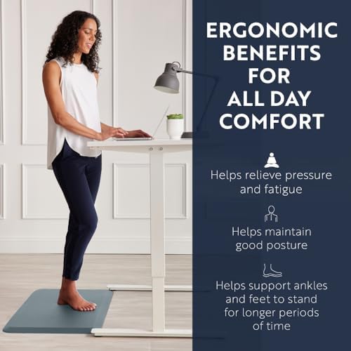 KANGAROO Cushioned Anti Fatigue Kitchen Mats for Floor, 24x70 Slate