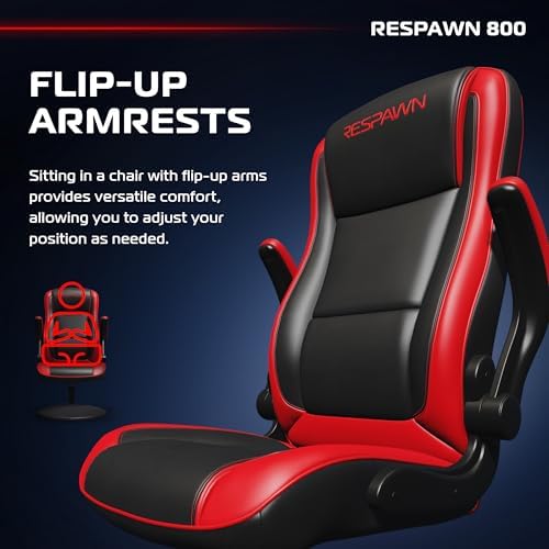 RESPAWN 800 Console Rocker Gaming Chair, Swivel Seat with Lumbar Support
