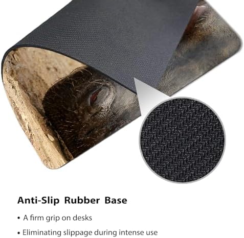 9.5x7.9 Inch Office/Gaming Mouse Pad, Adorable Baby Hippo Beside Its Adult Relative Cute Anti-Slip Mat for Desk
