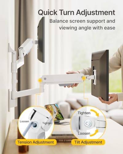 monTEK Vertical Dual Monitor Wall Mount for 17-35" Screens, 35.2 Lbs Each