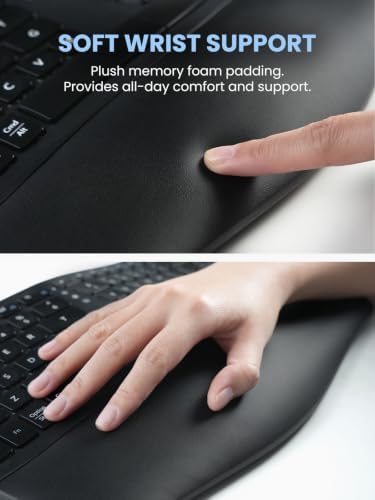 Perixx PERIDUO-606II 2-in-1 Wireless Compact Ergonomic Keyboard with Portable Vertical Mouse - Adjustable Palm Rest Stand - Quiet Keys & Clicks - US English