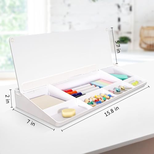 DOLLAR BOSS Glass Desk Whiteboard Calendar Small Dry Erase Board, White