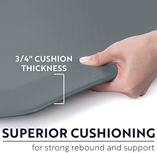 KANGAROO Cushioned Anti Fatigue Kitchen Mats for Floor, 24x70 Grey