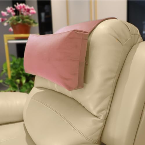 Velvet Recliner Headrest Pillow, Non-Slip Neck Support, Pink