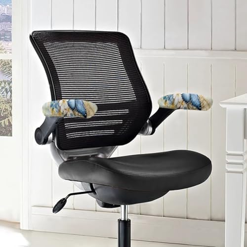 Butterfly Flower Print Chair Arm Rest Covers Set of 2, Non Slip Dust-Proof Office Desk Chair Arm Covers Protectors, Comfy Breathable Computer Chair Slipcover for Desk Chairs Arm
