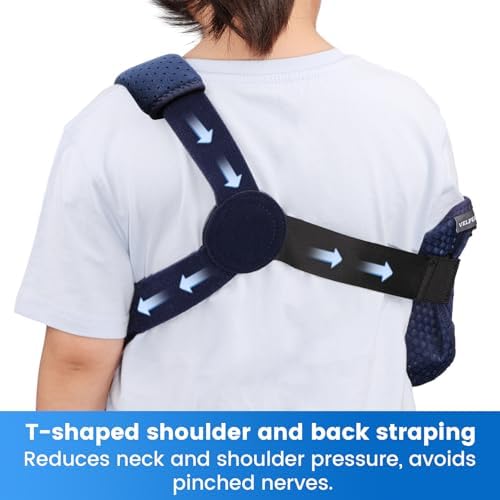 Velpeau Pediatric Arm Sling Shoulder Immobilizer for Kids, Blue Left 2XS
