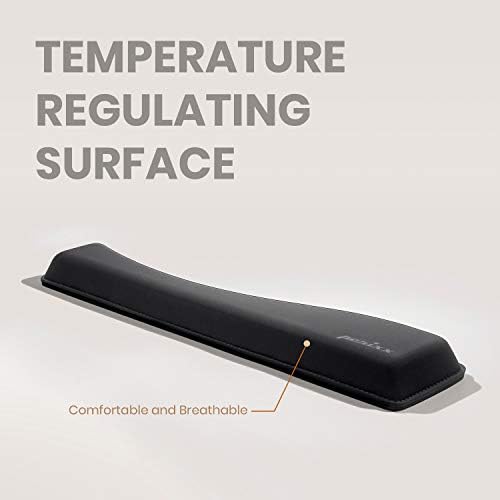 Perixx PERIPRO-512 Ergonomic Keyboard Wrist Rest - Gel Cushion Support - Compatible with Various Ergo Keyboard - Dimension 17.32x3.94x1.30 inches - Black