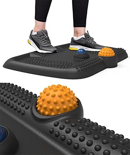 Anti-Fatigue Standing Desk Mat with Massage Ball and Balance Board for Ergonomic Comfort and Core Training