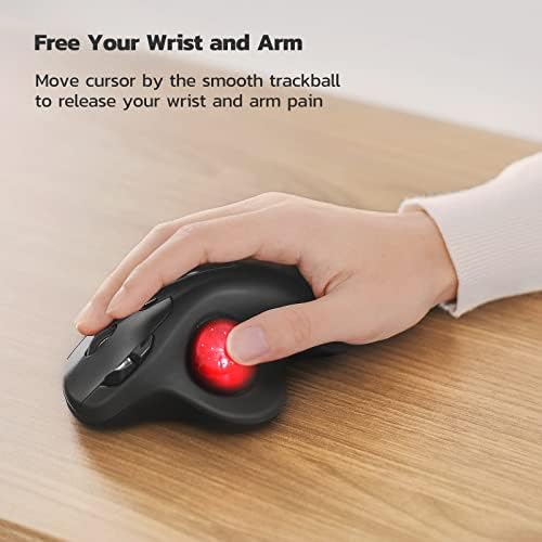 Nulea M501 Wireless Trackball Mouse Ergonomic Thumb Control,4 DPI Levels